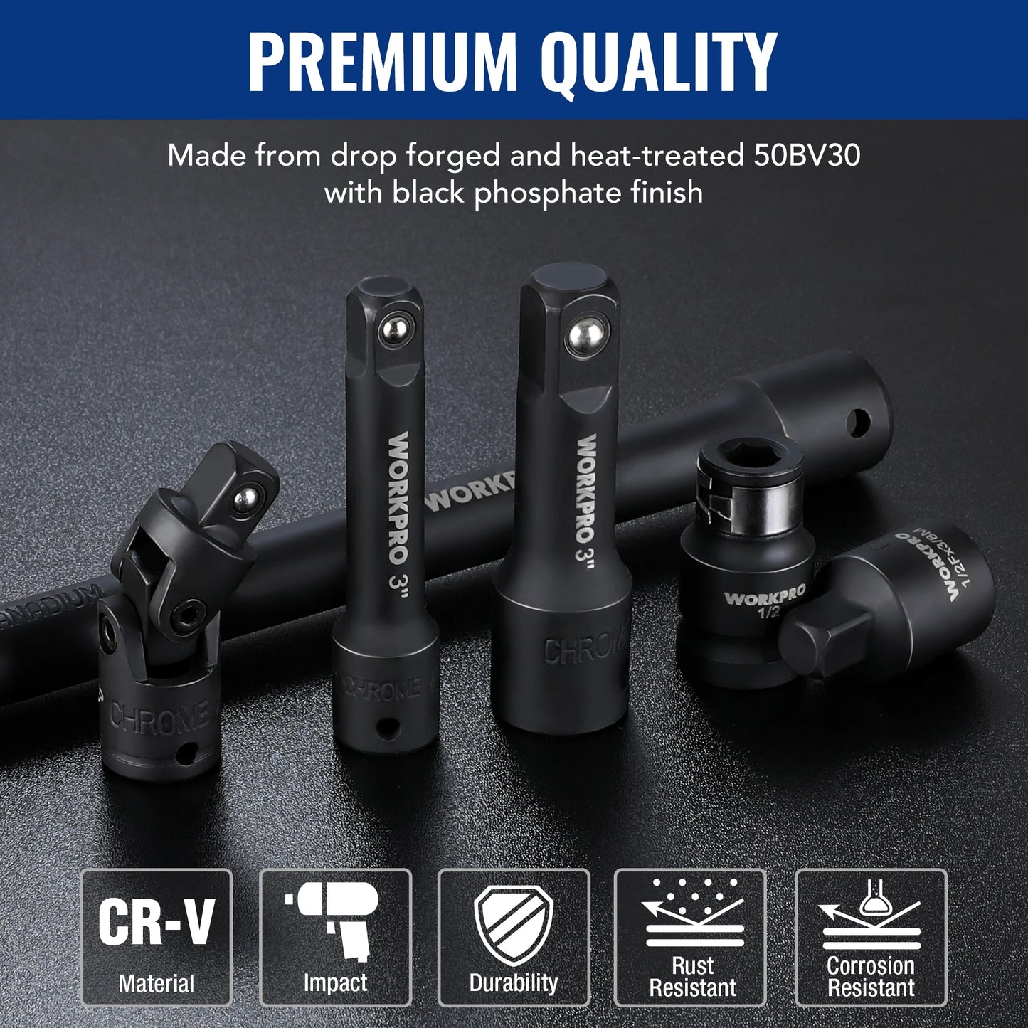 WORKPRO 18-Piece Drive Tool Accessory Set With Socket Adapters