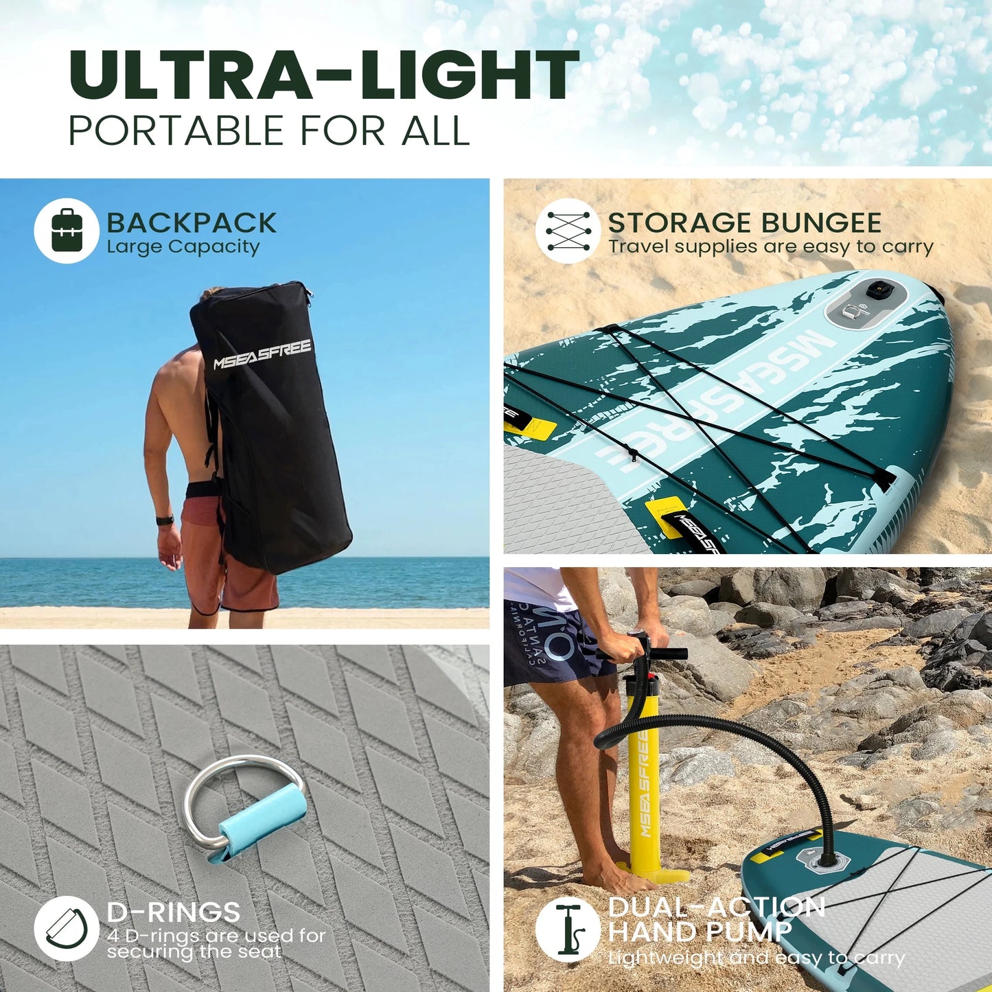 GENREEN Inflatable Stand Up Paddle Board For Youth And Adults