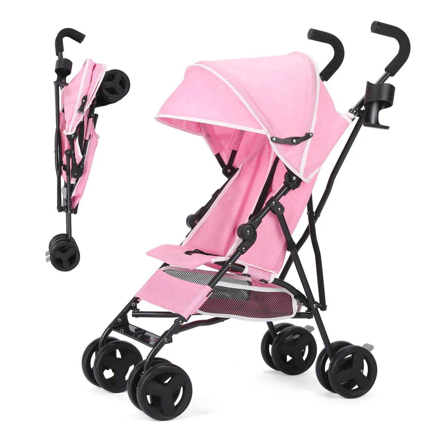 Lightweight Folding High-View Baby Stroller With Recline