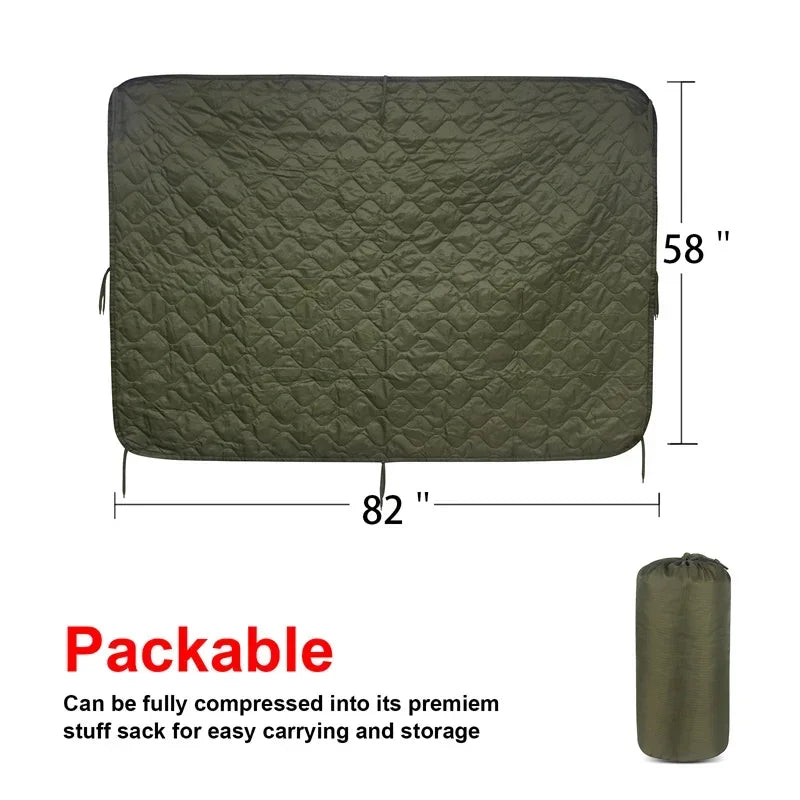 LQARMY Tactical Poncho Liner Woobie Camouflage Water Repellent