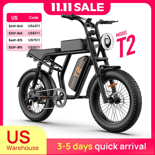 URLIFE 1500W Electric Fat Tire Mountain Bike Removable 48V Battery
