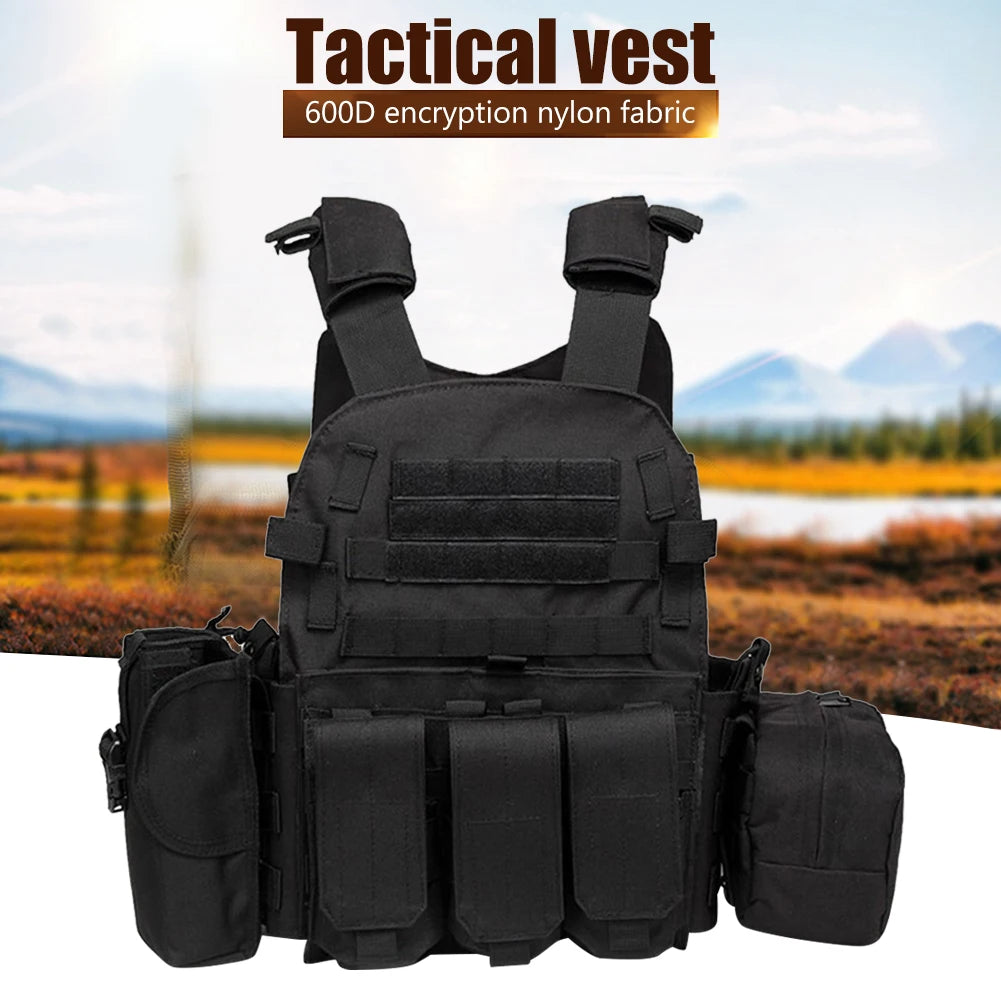 NONECN Nylon Tactical MOLLE Vest Carrier Outdoor Airsoft Hunting