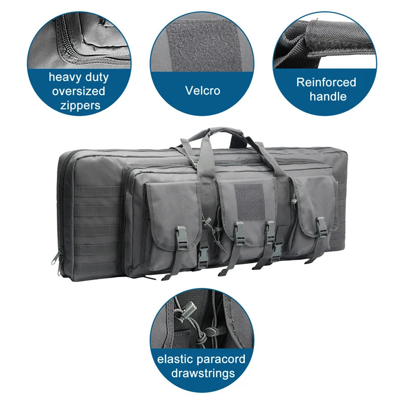 LQARMY Tactical Double Rifle Case with Molle System