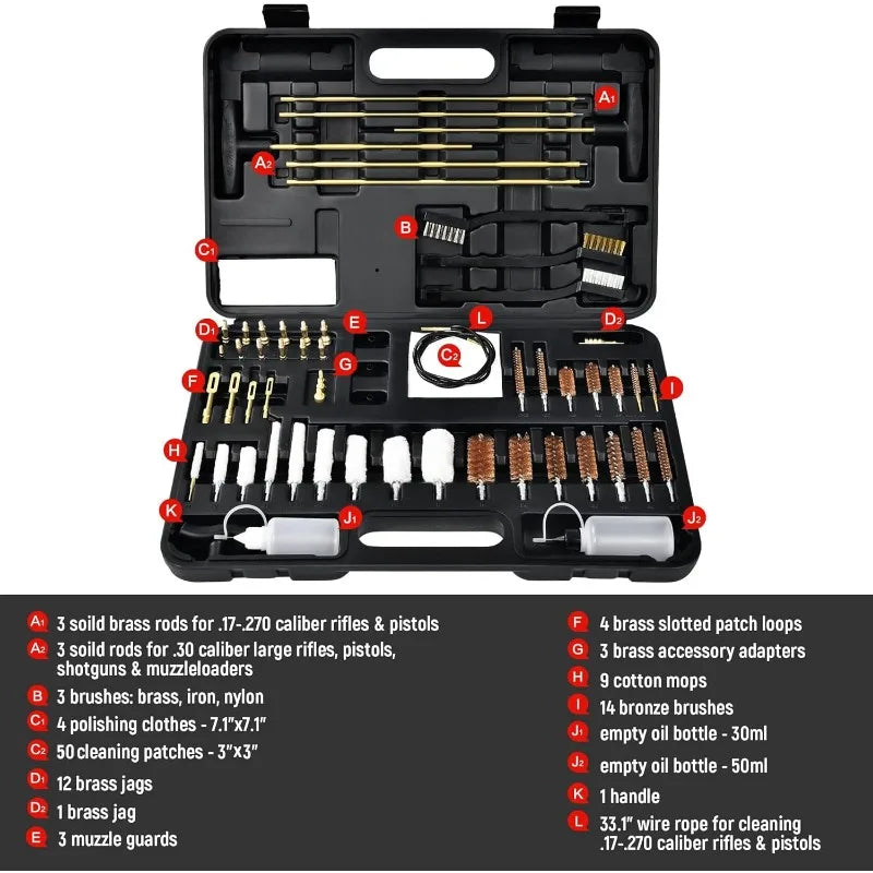 High-concerned Universal Cleaning Kit For Pistols With Elite Brass Rods