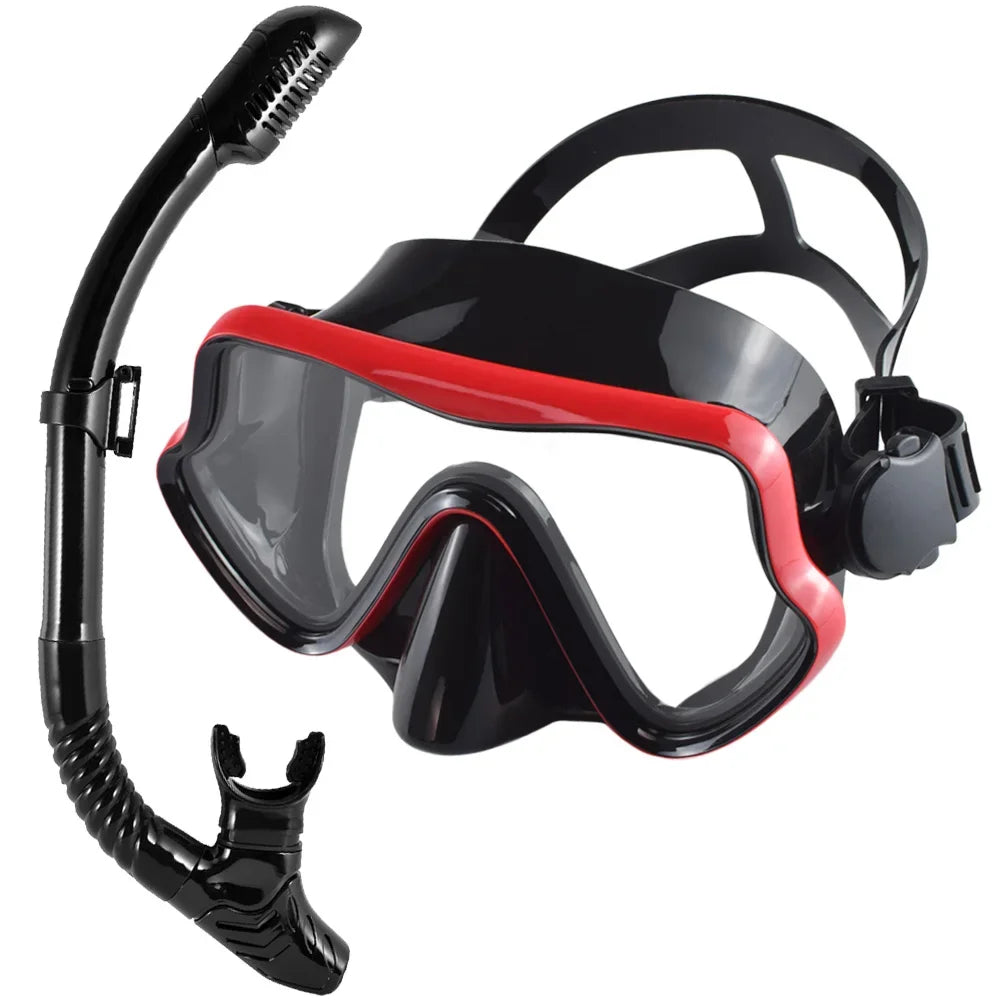 JoyMaySun Scuba Mask Snorkel Set Panoramic Tempered Glass