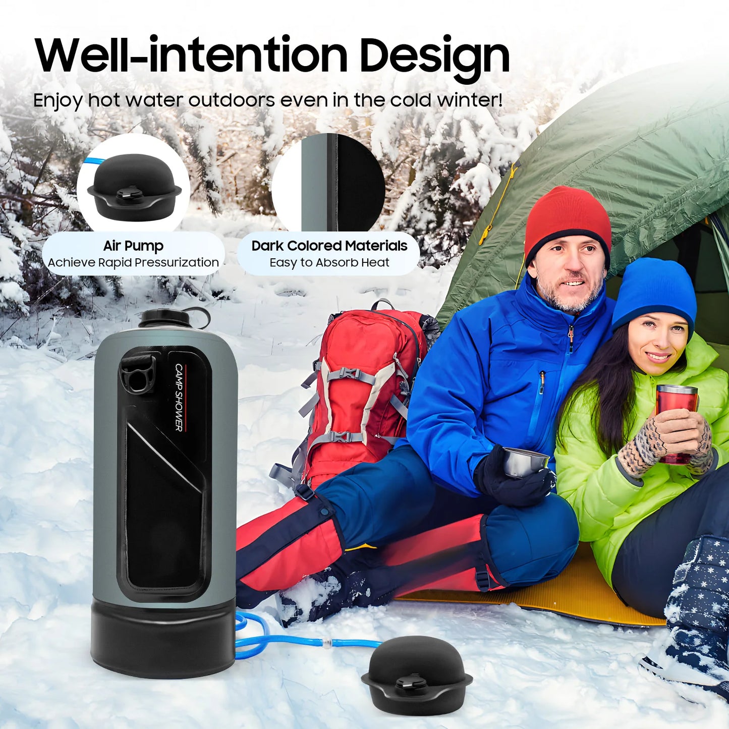 Camping Solar Shower With Pump Portable Garden Shower Bag