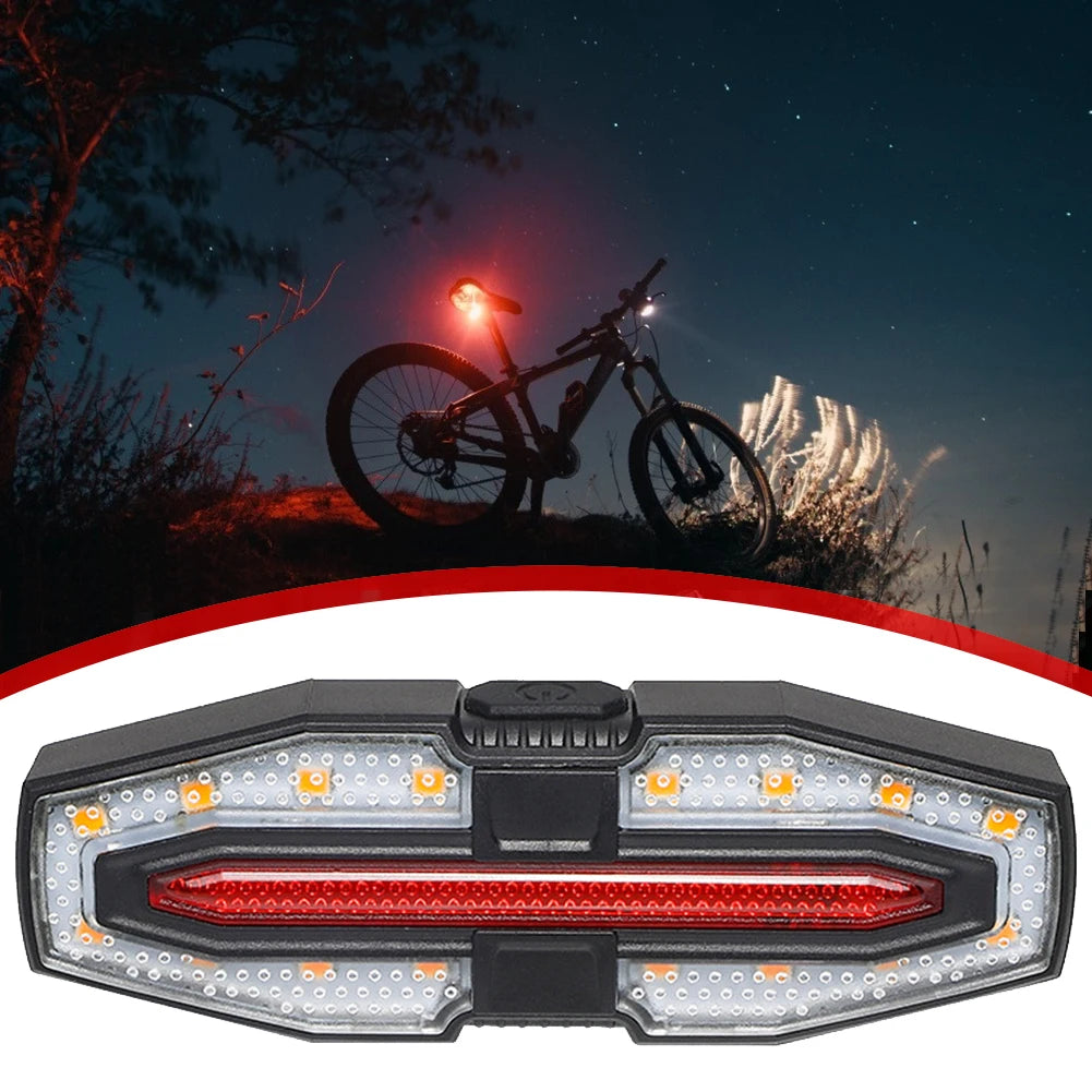 Rechargeable Bicycle Rear Light with Turn Signals Bike Rear Light Wireless Remote Control Warning Cycling Light for Night Riding