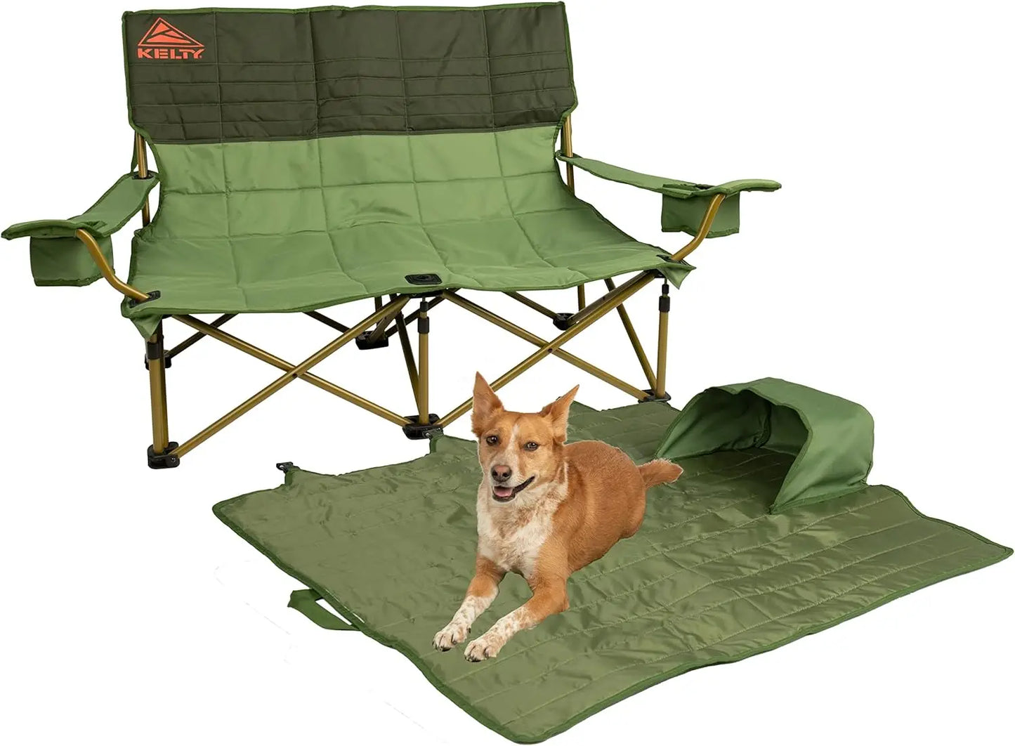 Two-Person Low Folding Camp Chair Heavy Duty For Beach Tailgating