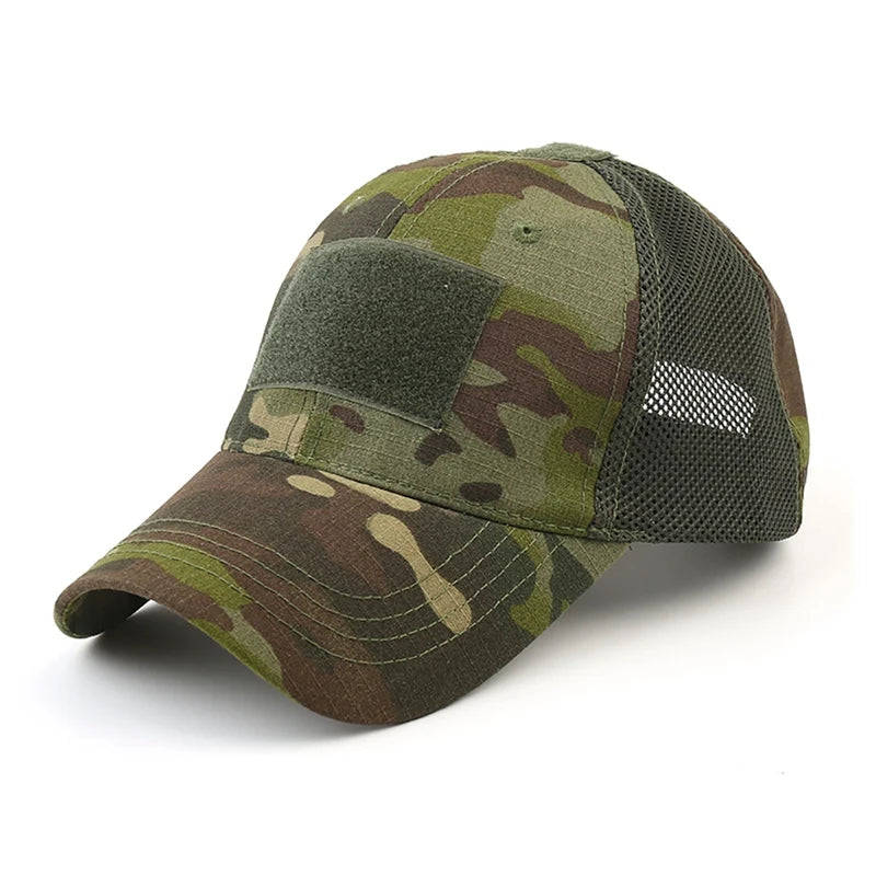 NONECN Outdoor Multicam Camouflage Adjustable Mesh Hat