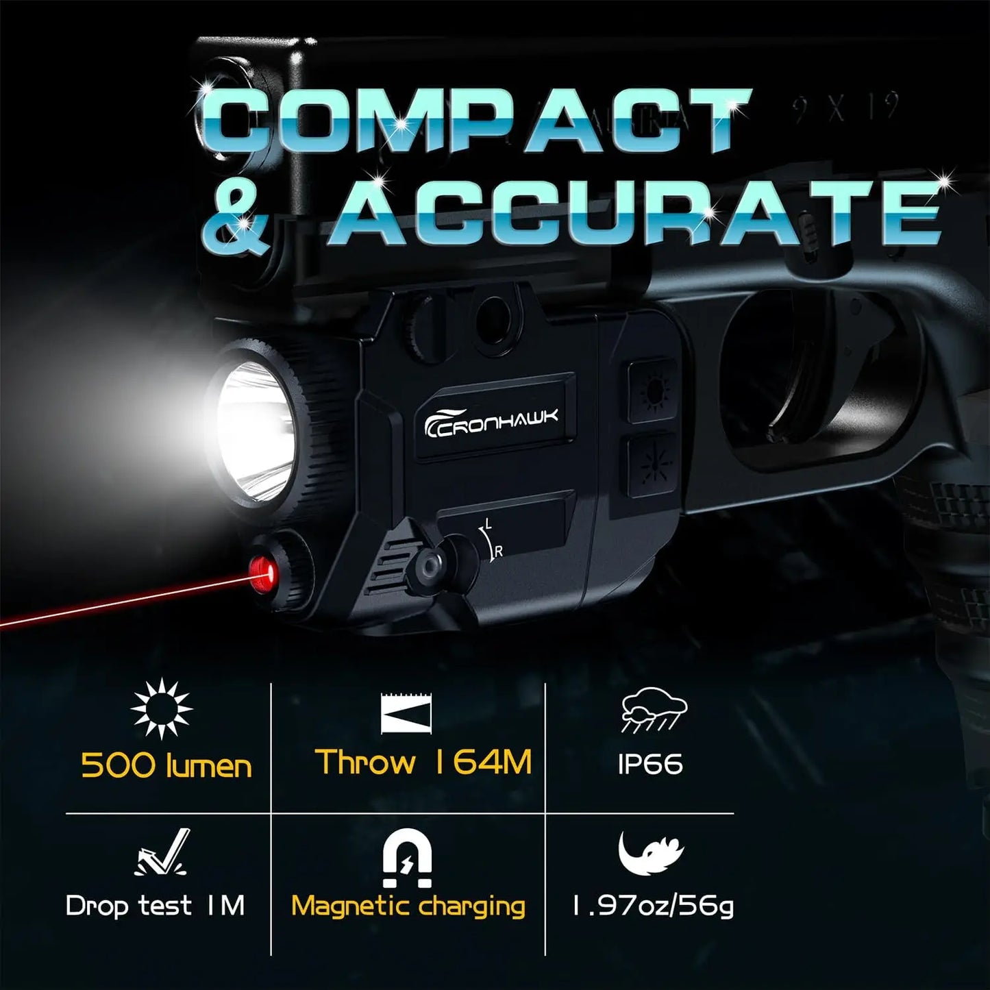 Red Laser Sight Picatinny Rail Handgun Low Profile