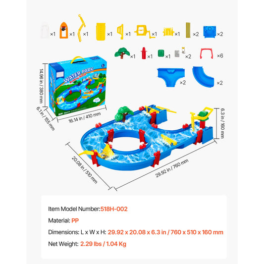 SucceBuy Water Play Table With 39 Accessories Outdoor Kids Toy