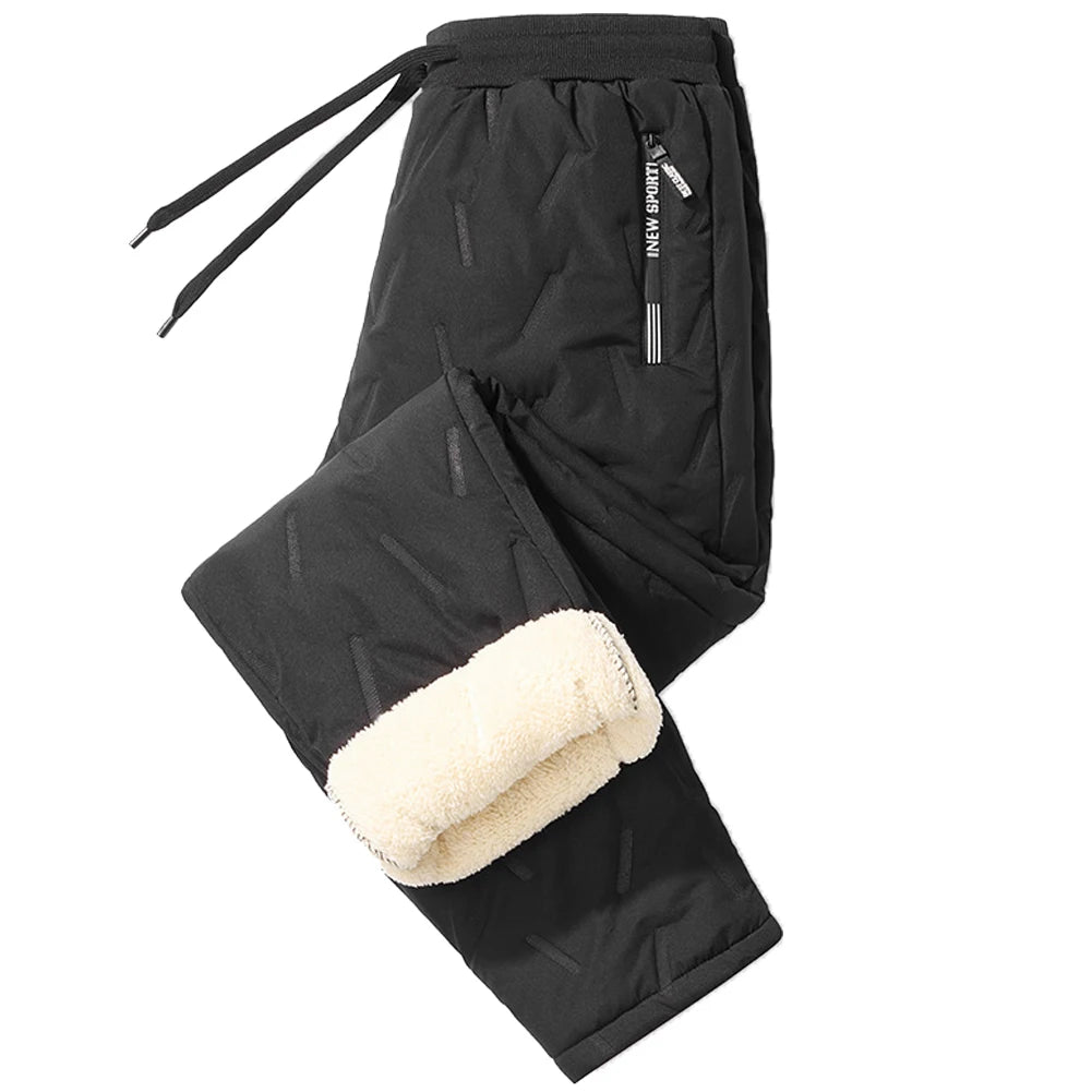 Men Casual Slim Sweatpants Track Pants Waterproof Winter Warm Fleece Pants Yoga Sweatpants Thermal Sherpa Lined Sweatpants Thick