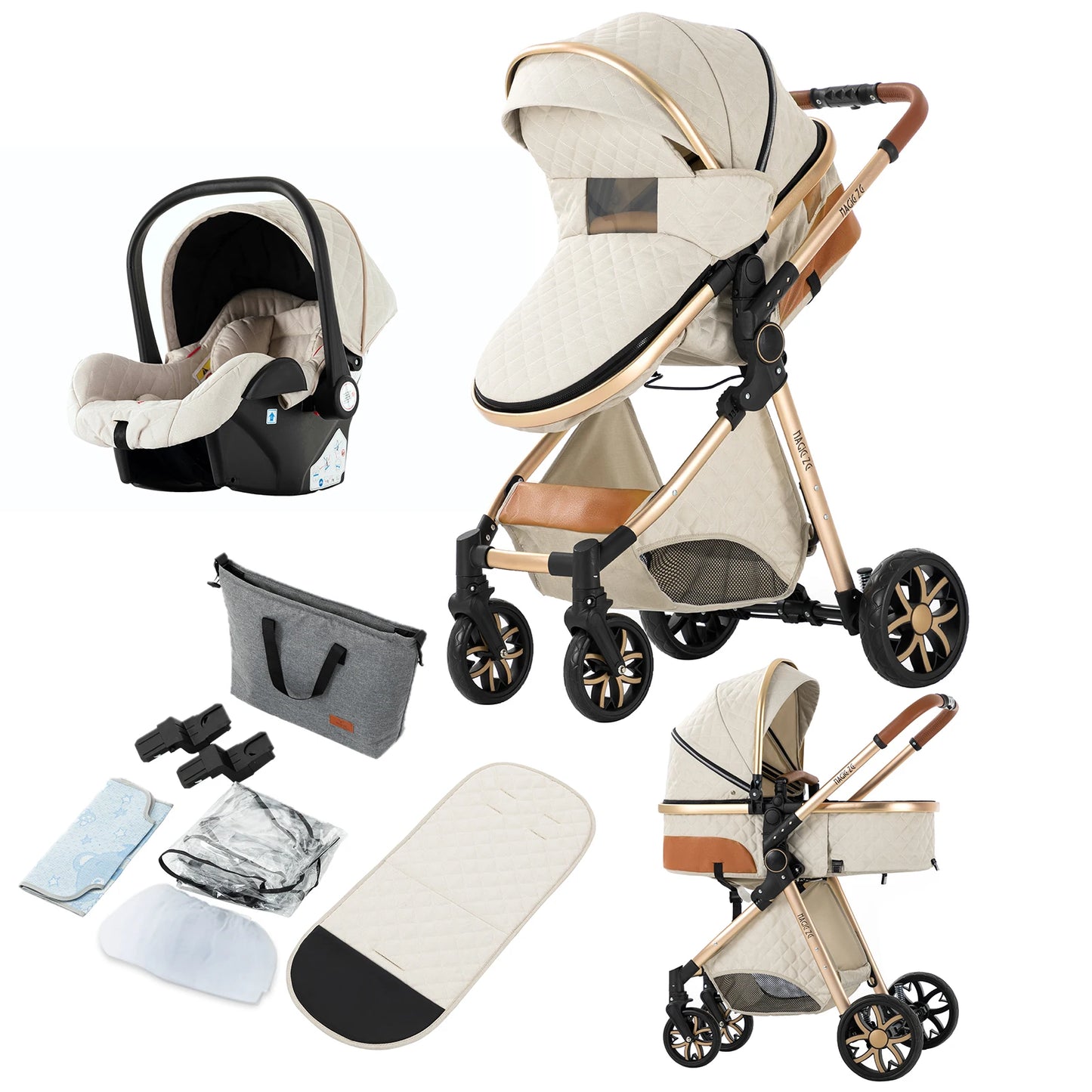 3 In 1 Baby Stroller For Newborns Lightweight Infant Pram
