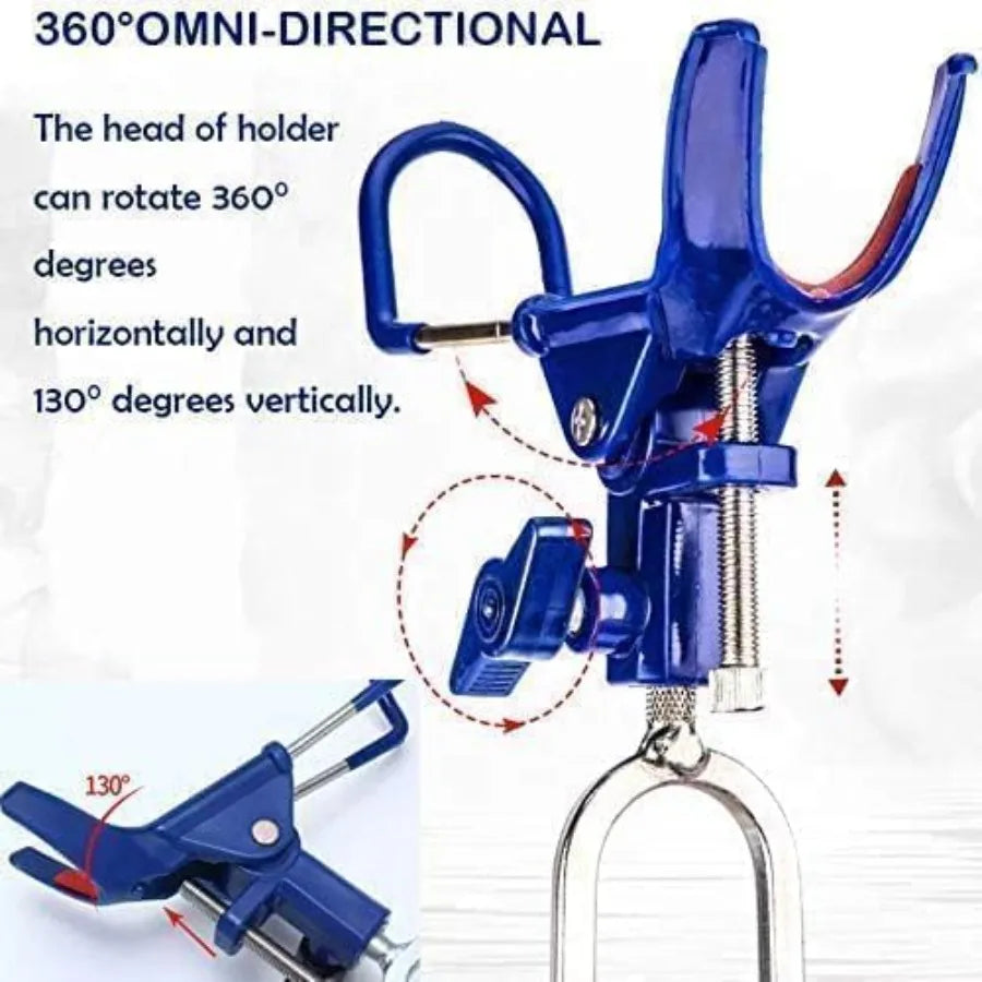 Fold Fishing Rod Holder Ground Pole 360 Degree Adjustable