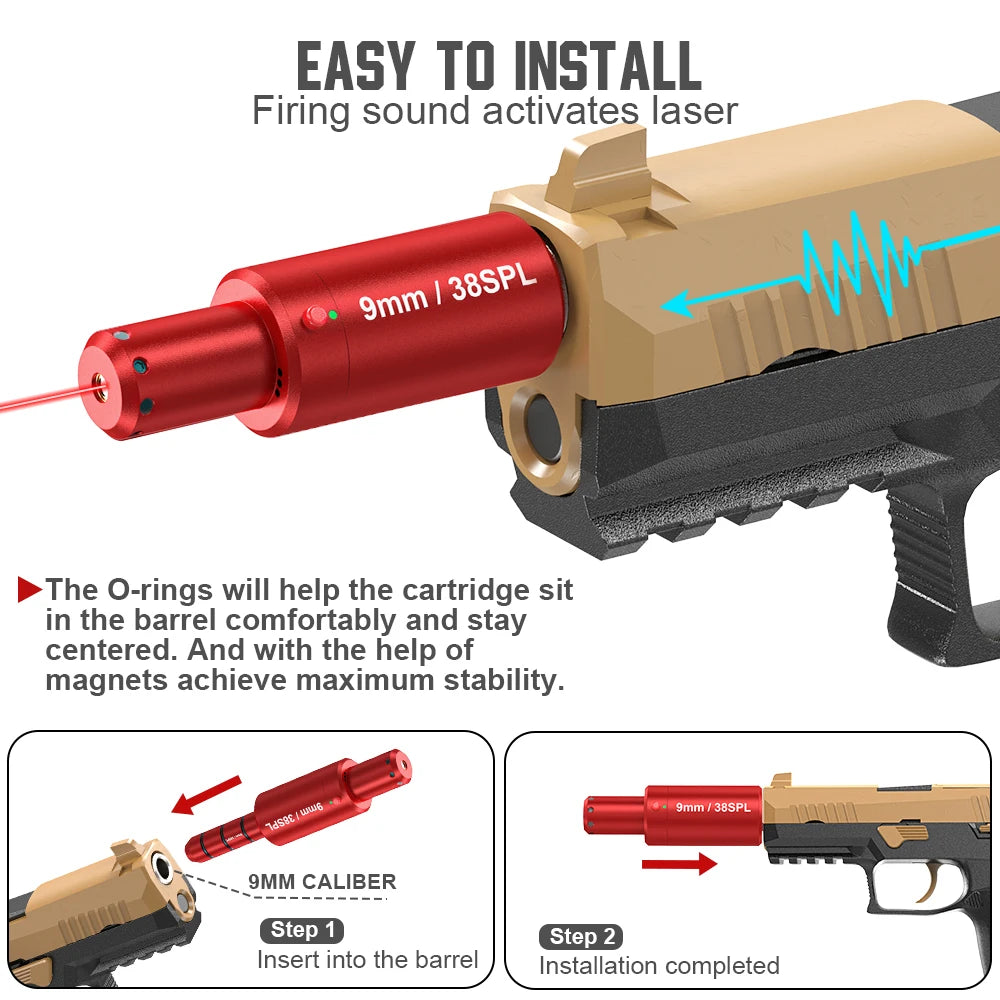 Laser Training Bullet with Magnetic Suction and Red Dot Features
