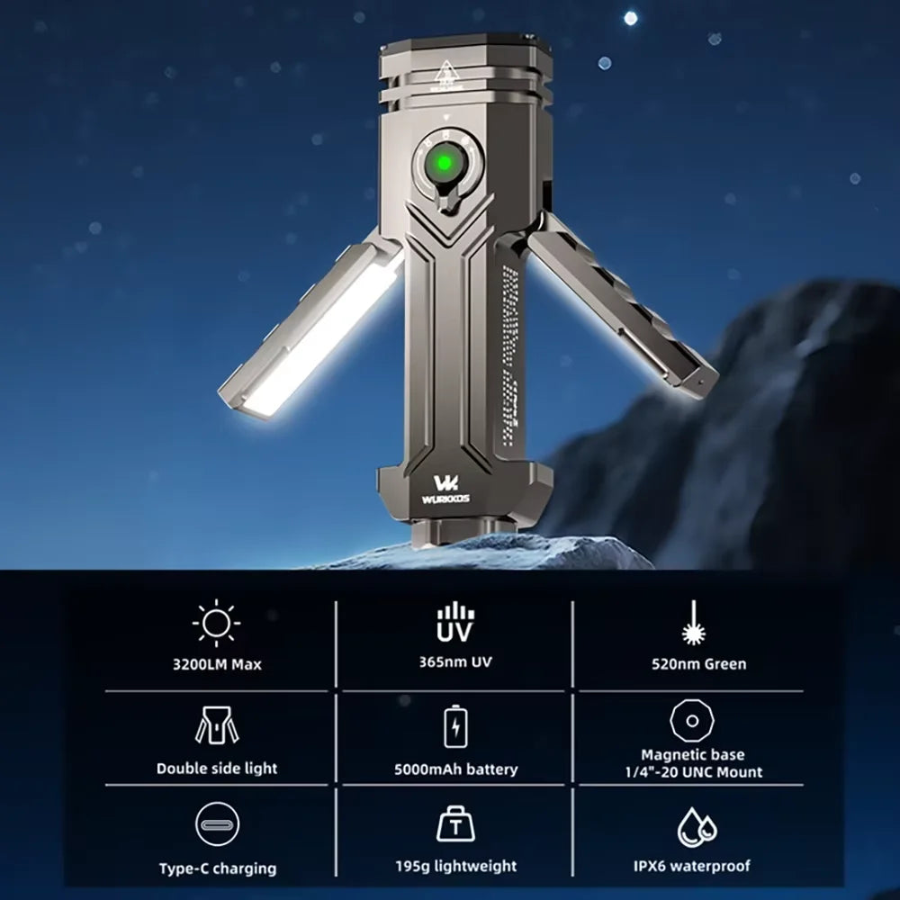 Wurkkos HD02 LED Camping Lamp Rechargeable Searchlight