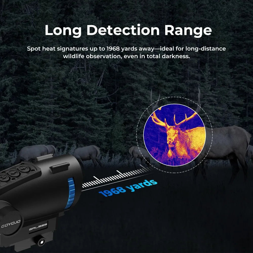 GOYOJO GRL335 Thermal Optics, 384×288 Pixel, GRL325 Thermal Scope Hunting, 1500-1800m Detection Range, RAV & Application
