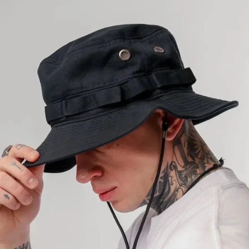 Zhejiang Cotton Solid Bucket Hat With Small Pocket Unisex Cap