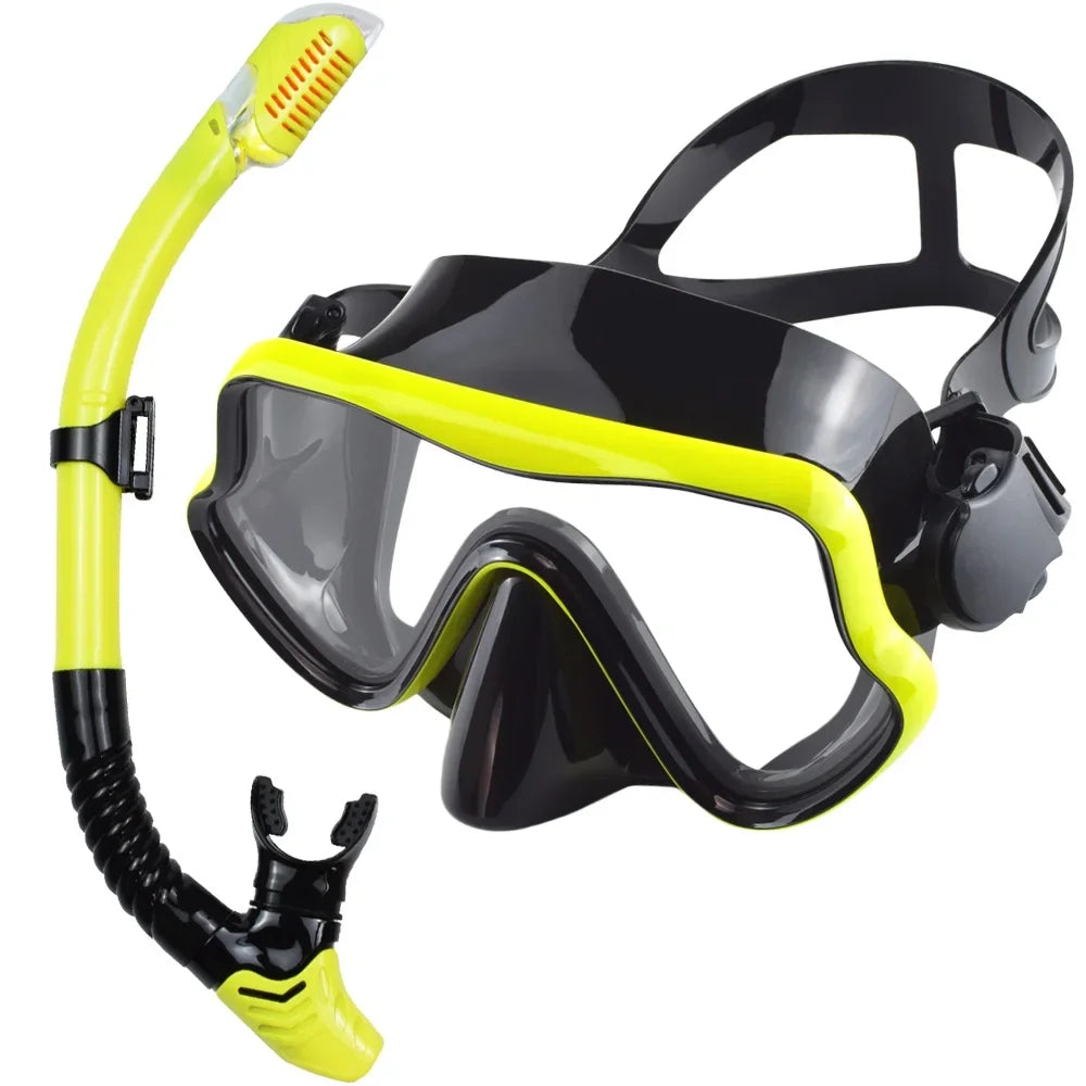 JoyMaySun Scuba Mask Snorkel Set Panoramic Tempered Glass