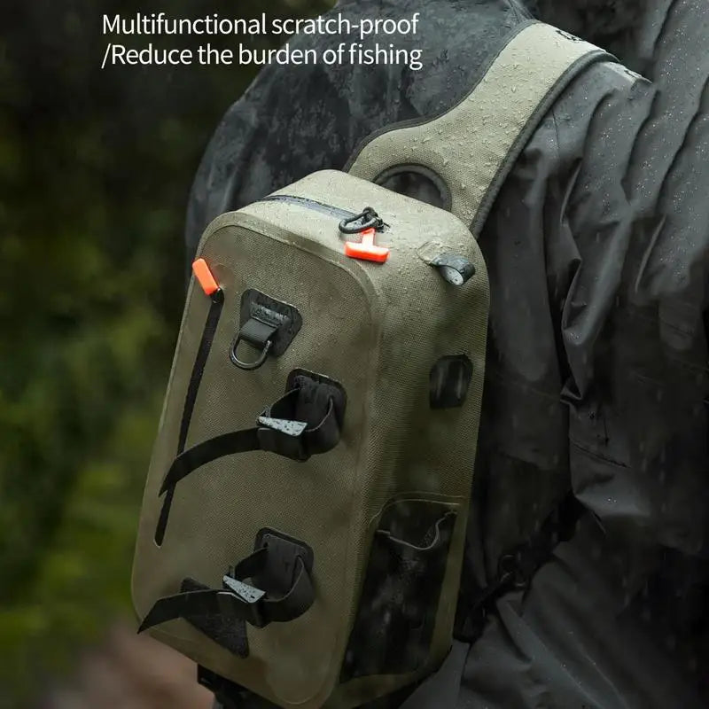Waterproof Fishing Sling Bag Lightweight Chest Pack For Outdoors
