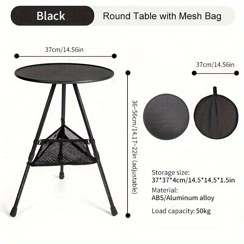 West Tune Camping Round Table Ultralight Portable Folding for Picnic