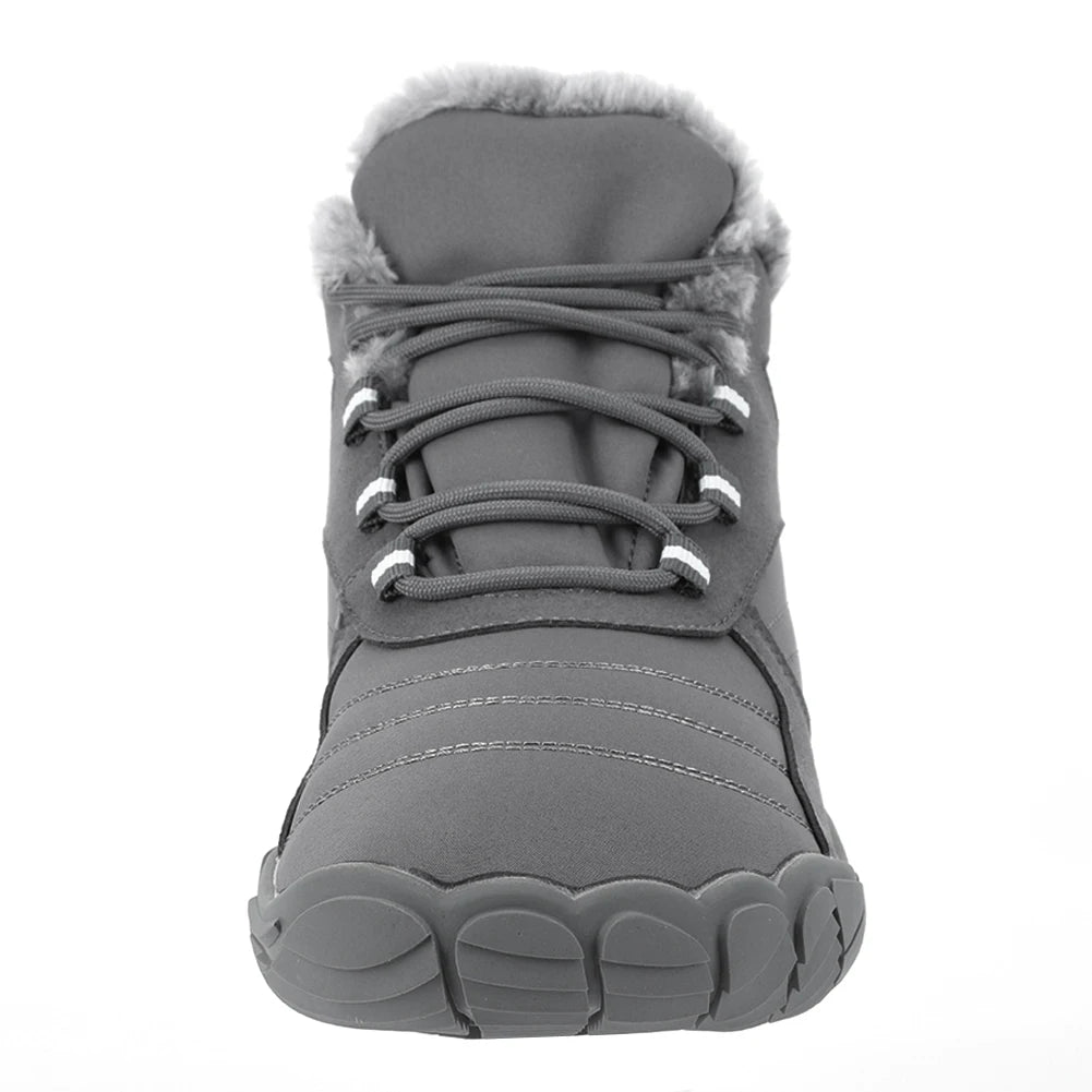 Warm Hike Shoes Non-Slip Waterproof Warm Fur Lined for Women Men (Grey 41)