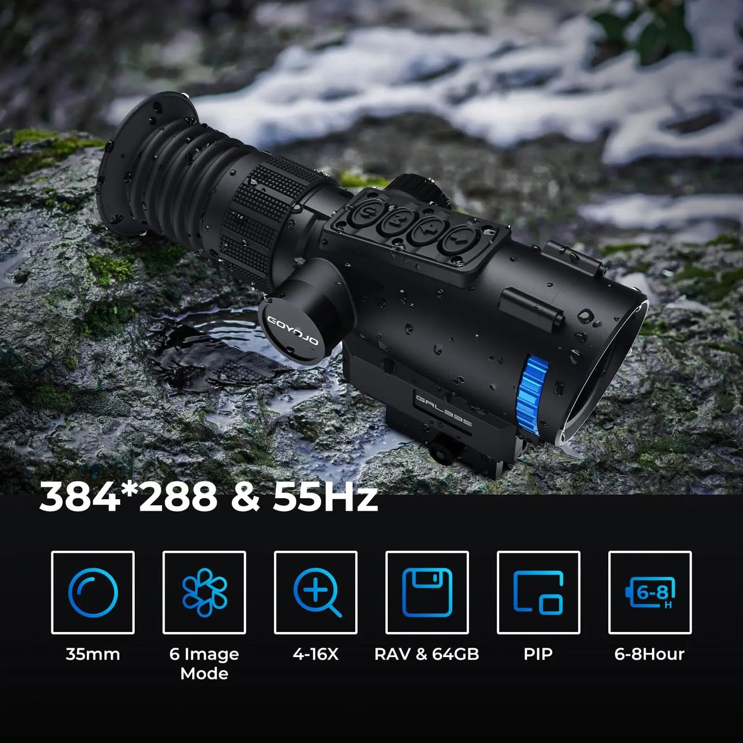 GOYOJO GRL335 Thermal Optics, 384×288 Pixel, GRL325 Thermal Scope Hunting, 1500-1800m Detection Range, RAV & Application