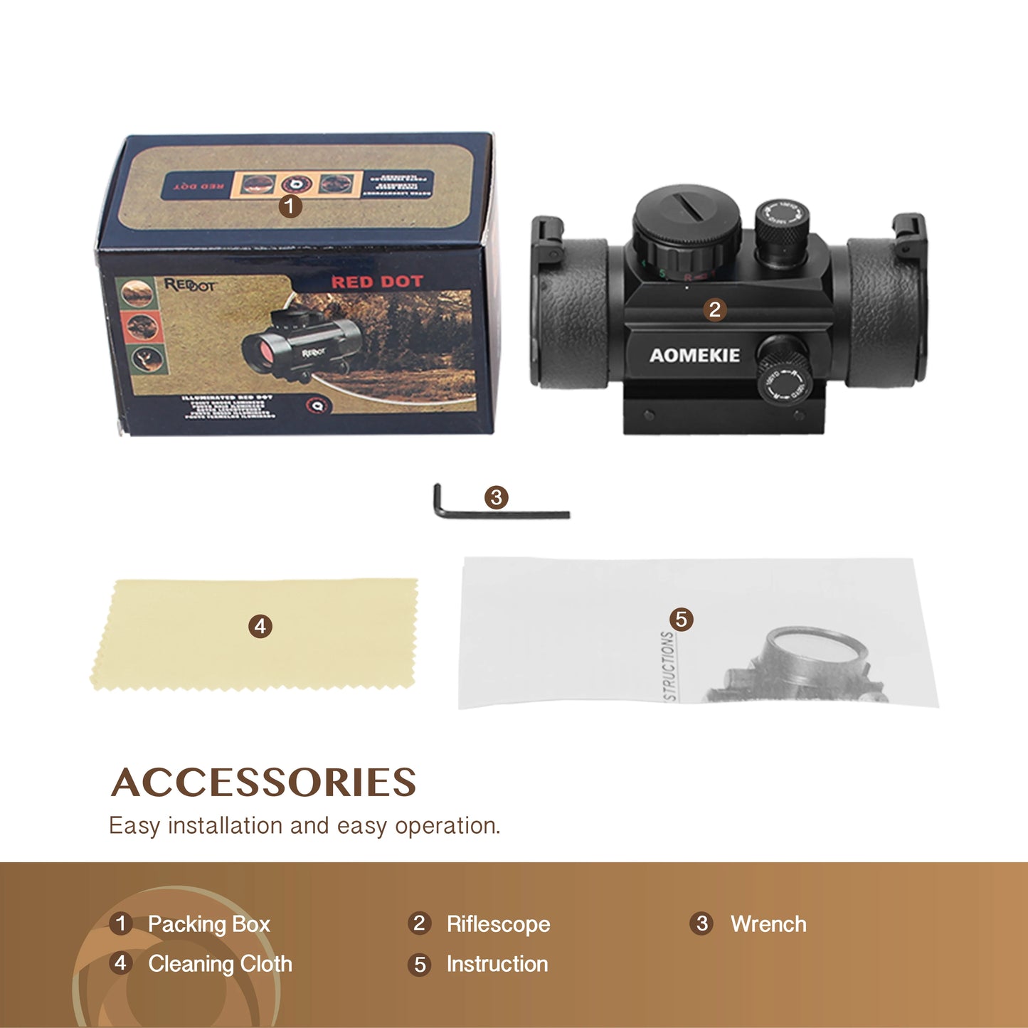 Airsoft Red Dot Sight Reflex Scope 1X Dual Rail Mount