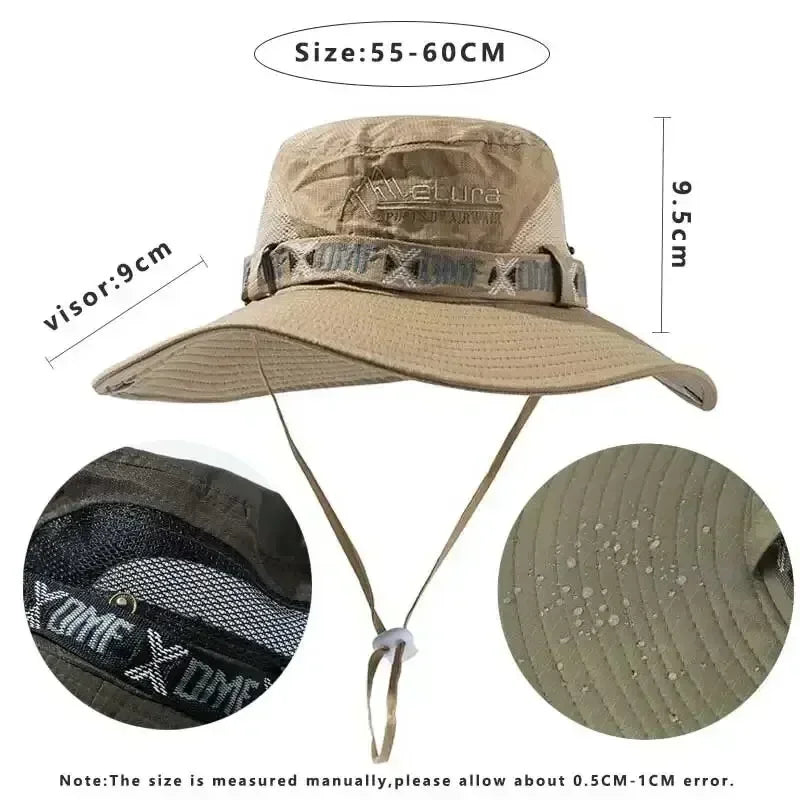 Outdoor UV Protection Bucket Hat For Men Hiking Fishing
