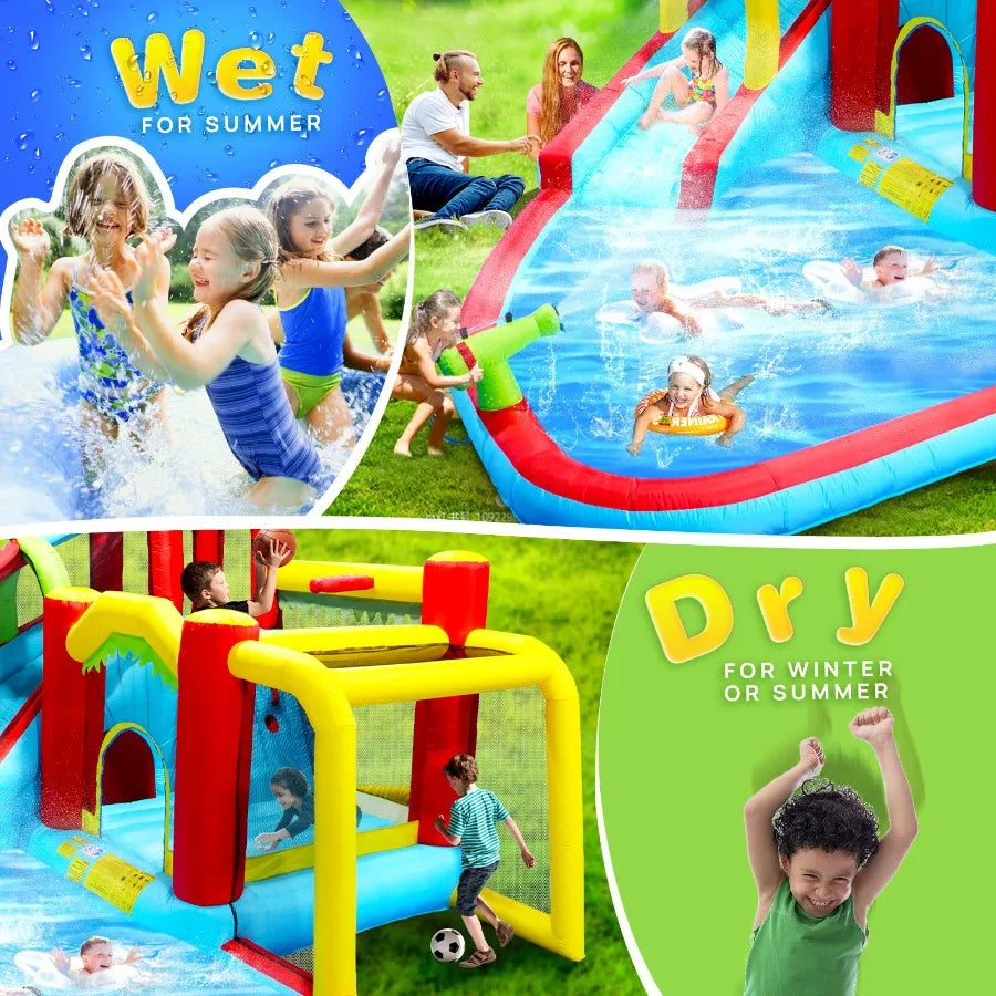 Guangdong 7 In 1 Inflatable Water Slide Park Splash Pool