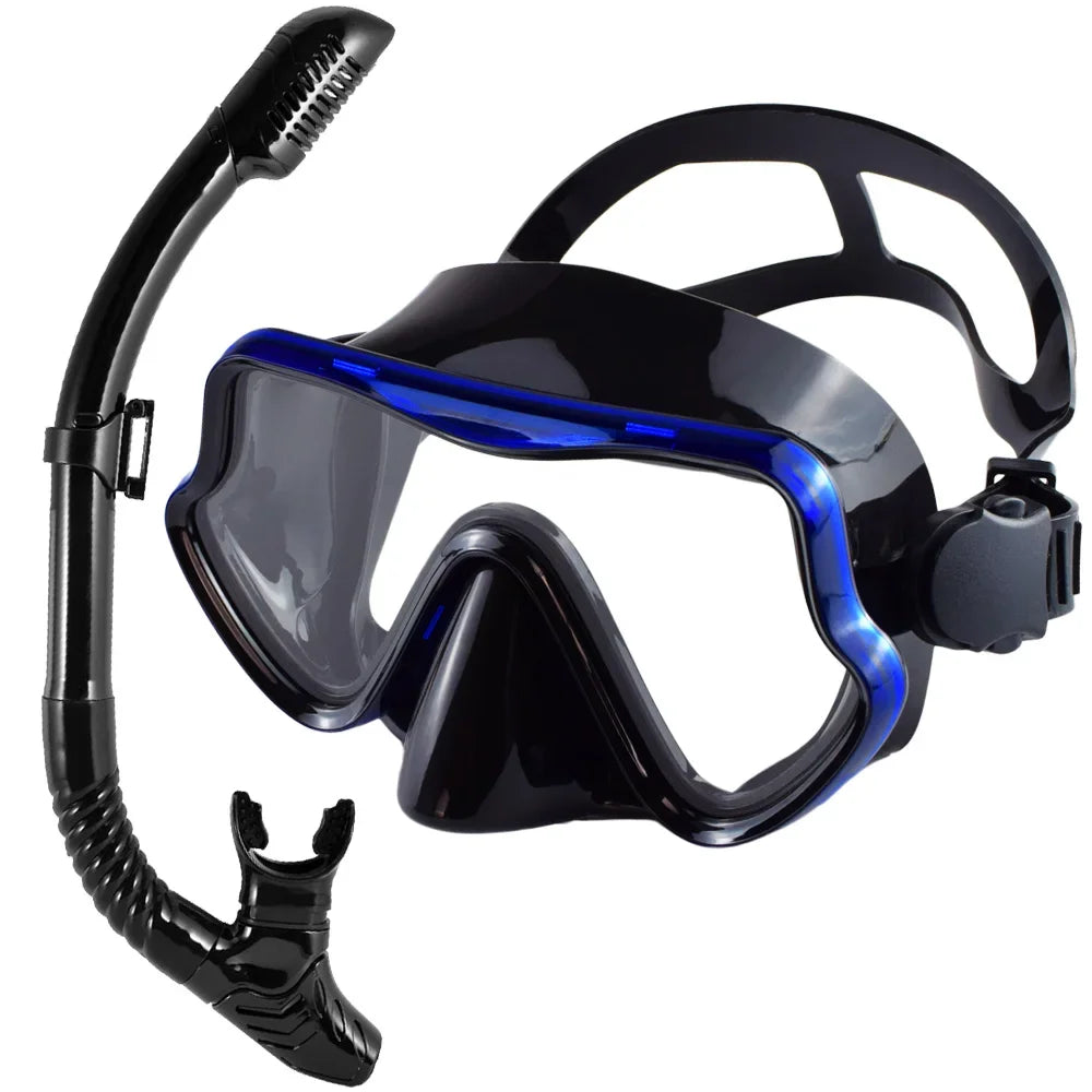 JoyMaySun Scuba Mask Snorkel Set Panoramic Tempered Glass