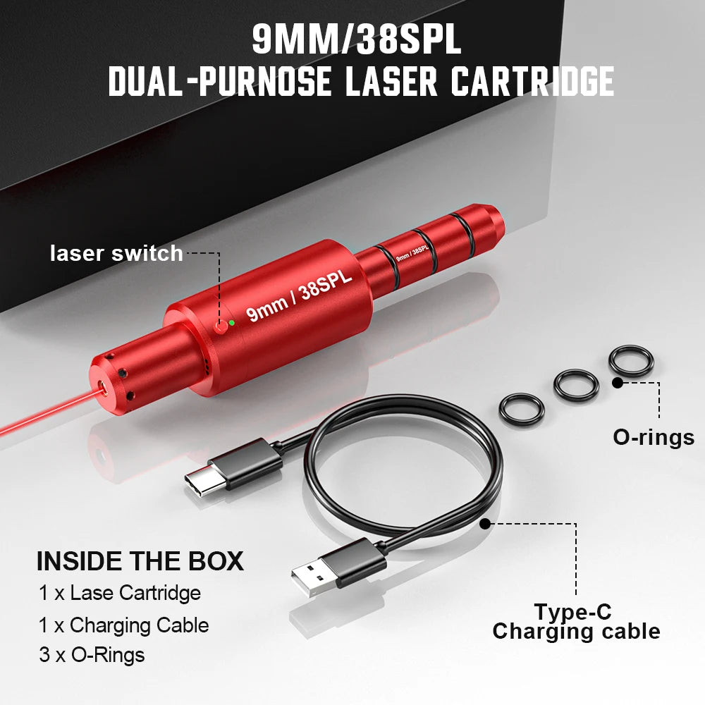 Laser Training Bullet with Magnetic Suction and Red Dot Features