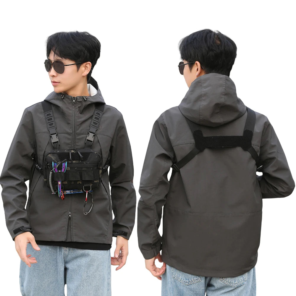 Shunmaii Fishing Chest Bag With Adjustable Straps Camping Backpack