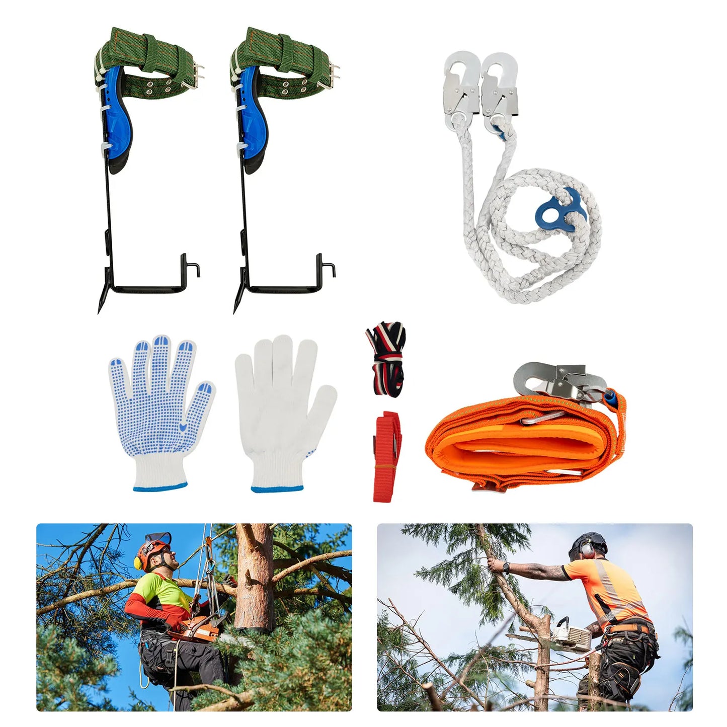Hign-concerned Tree Climbing Spike Set With Safety Belt Straps