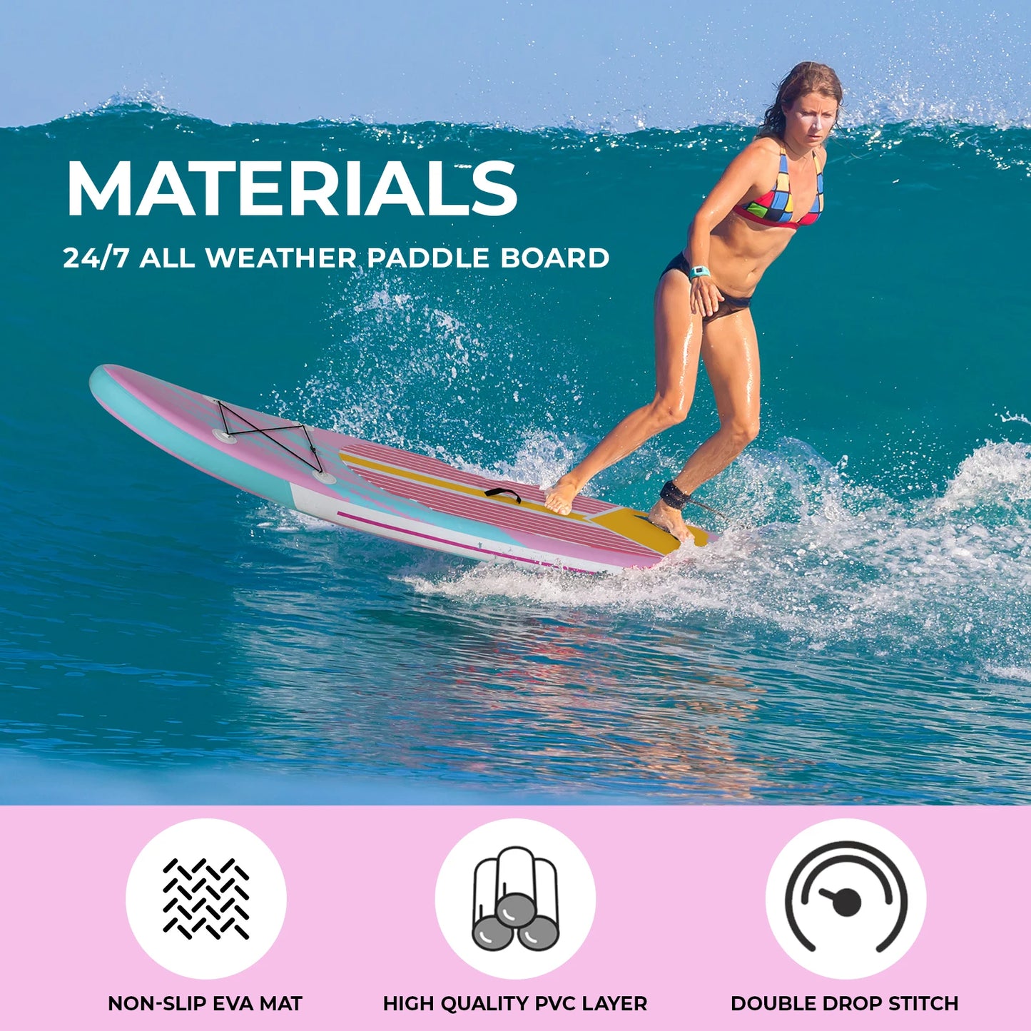 Inflatable SUP Board With Accessories And Anti Slip Deck