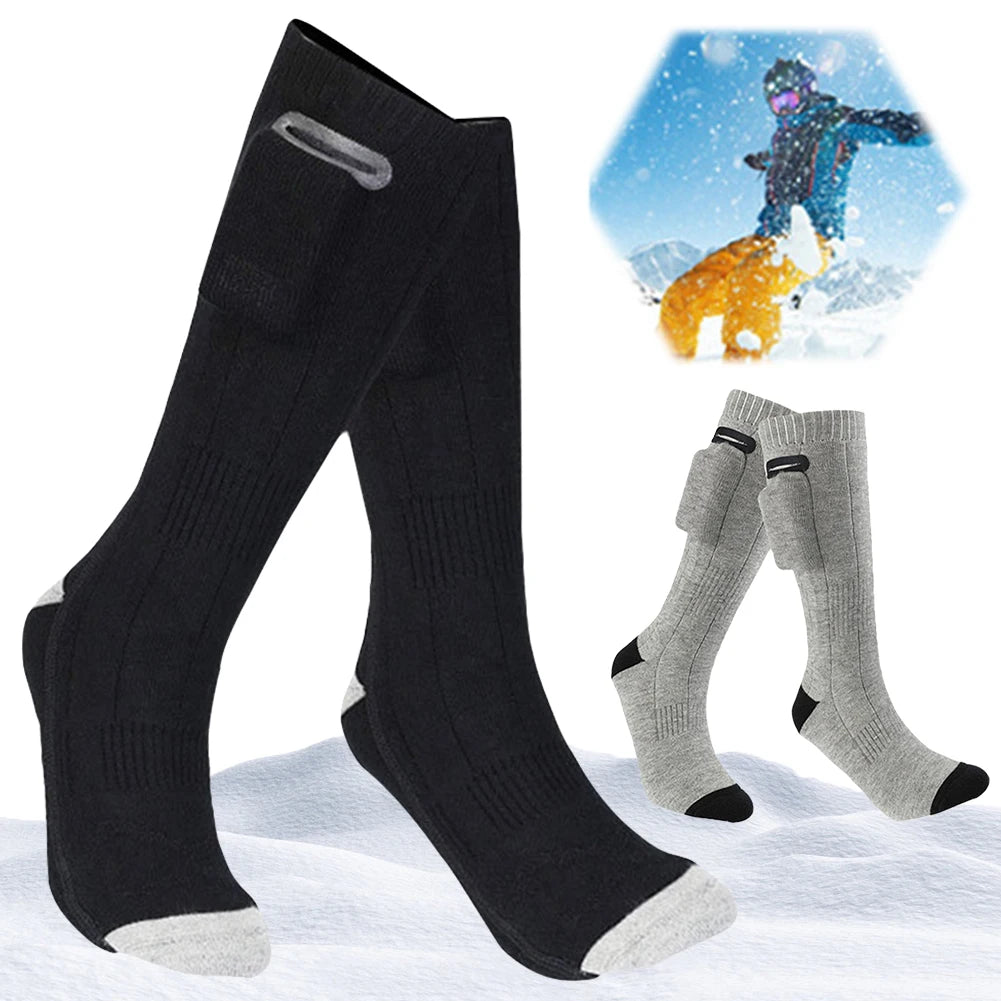 Electric Heated Socks Washable USB Rechargeable Heating Socks Winter Unisex 3 Modes Thermal Socks for Outdoor Skiing（NO Battery