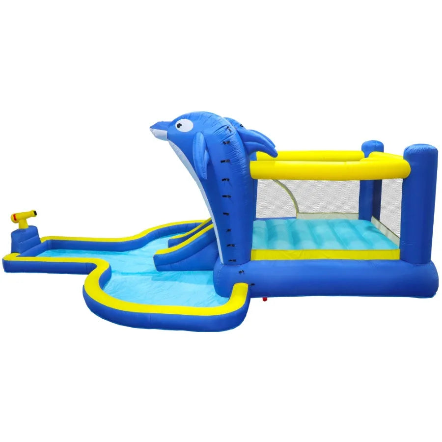 CN 6 In 1 Inflatable Slide Water Park Trampoline Sprinkler