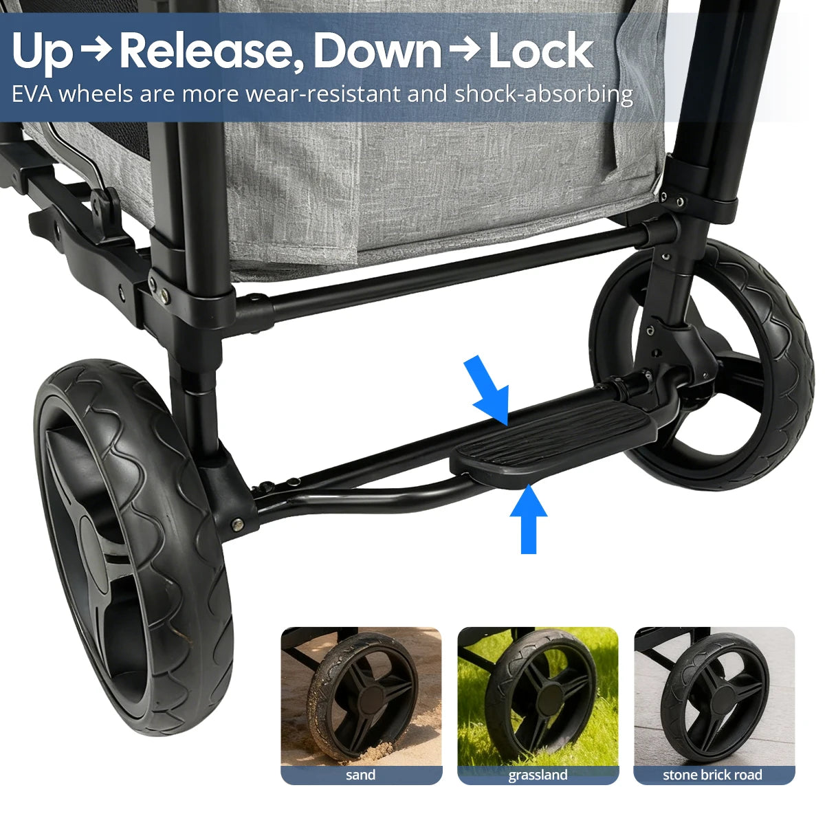 Foldable Two Seat Baby Stroller With Detachable Canopy