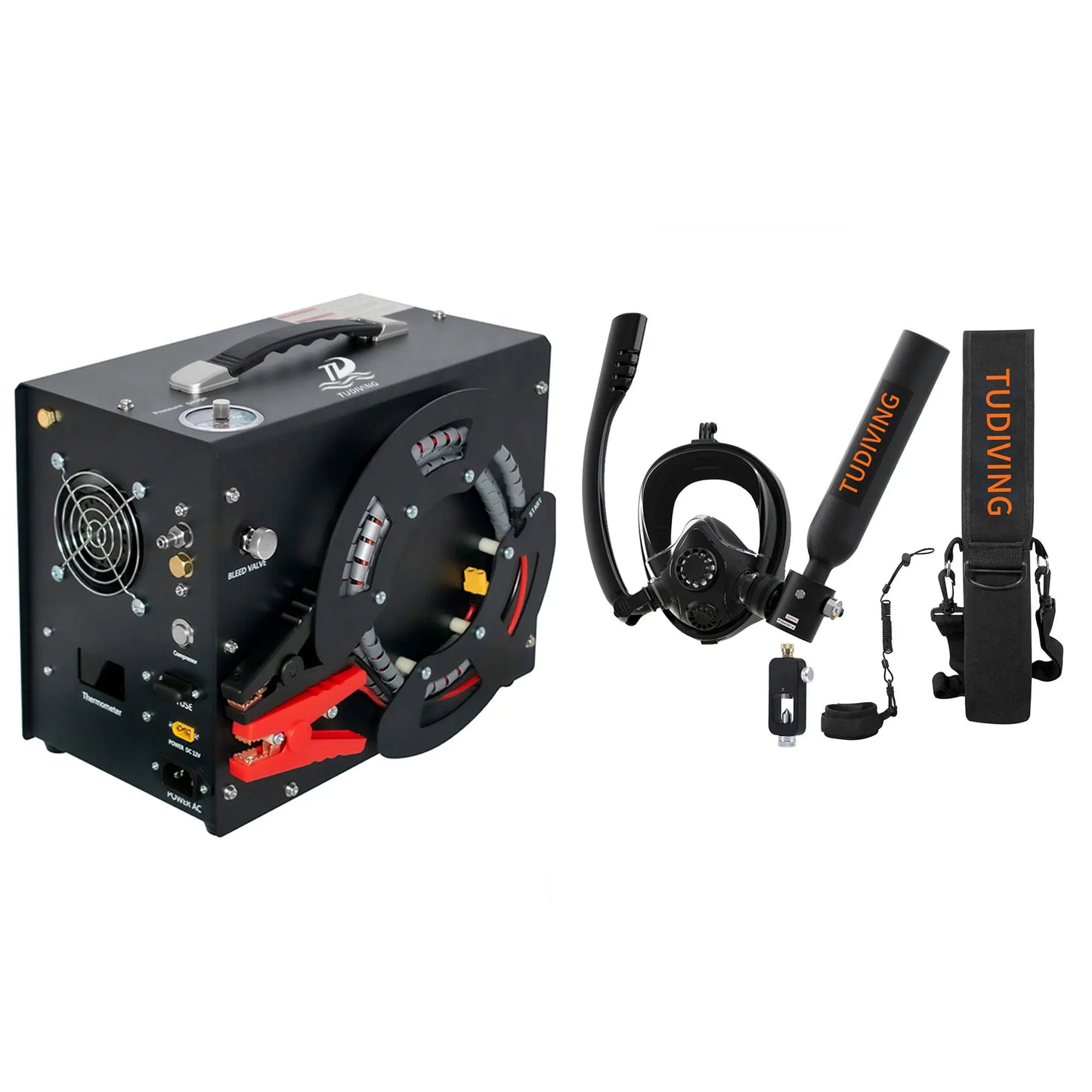 TUDIVING Scuba Tank Set With Full Face Snorkel Mask