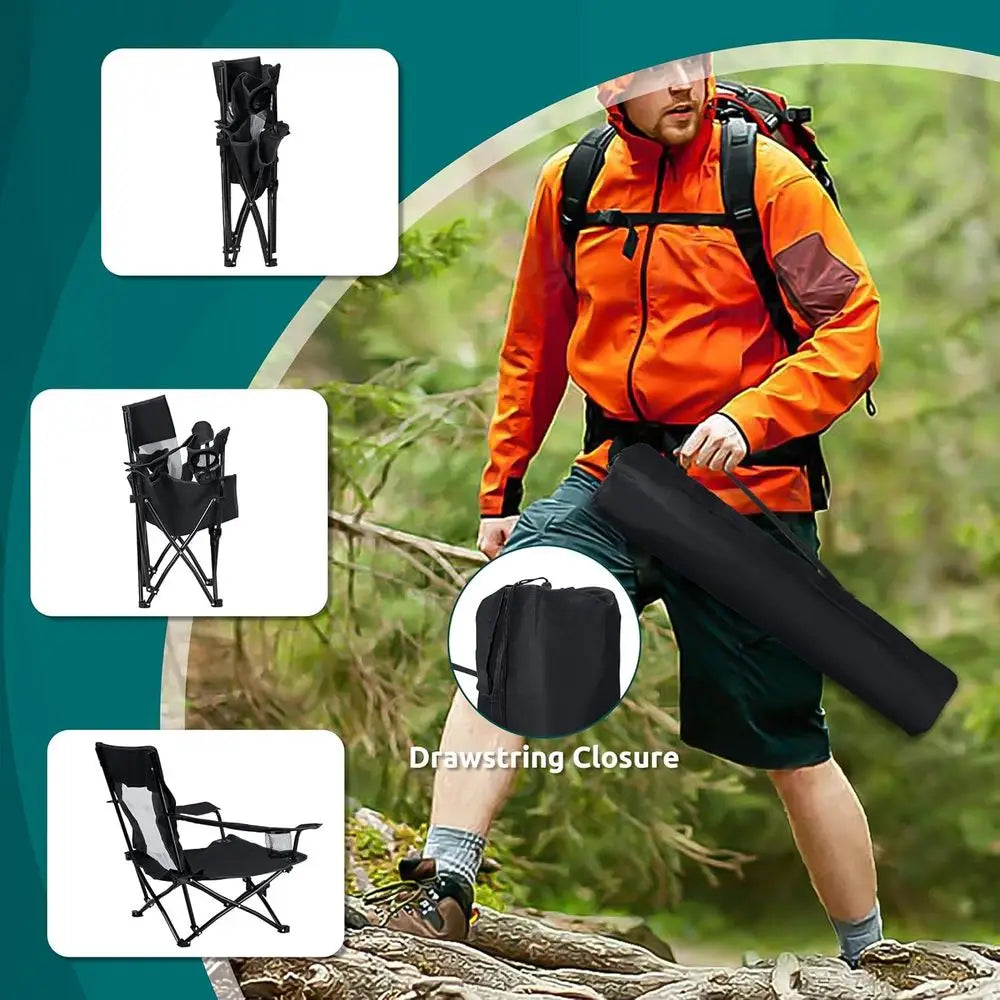 Portable Folding Beach Chairs Duo With Cup Holders And Storage