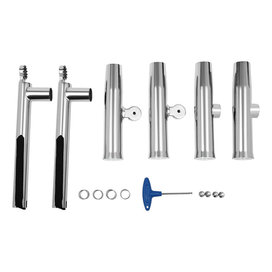 Each Adjustable Double Head Stainless Steel Fishing Rod Holder Rack