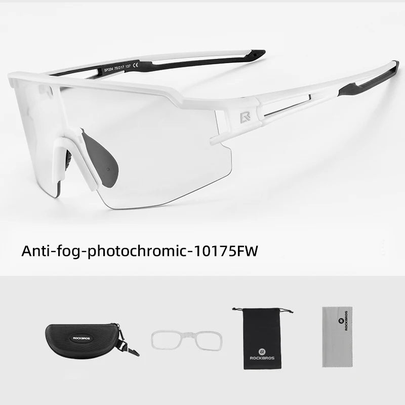 ROCKBROS Photochromic Cycling Glasses Polarized Built-in Myopia Frame Sports Sunglasses Men Women Glasses Cycling Eyewear Goggle
