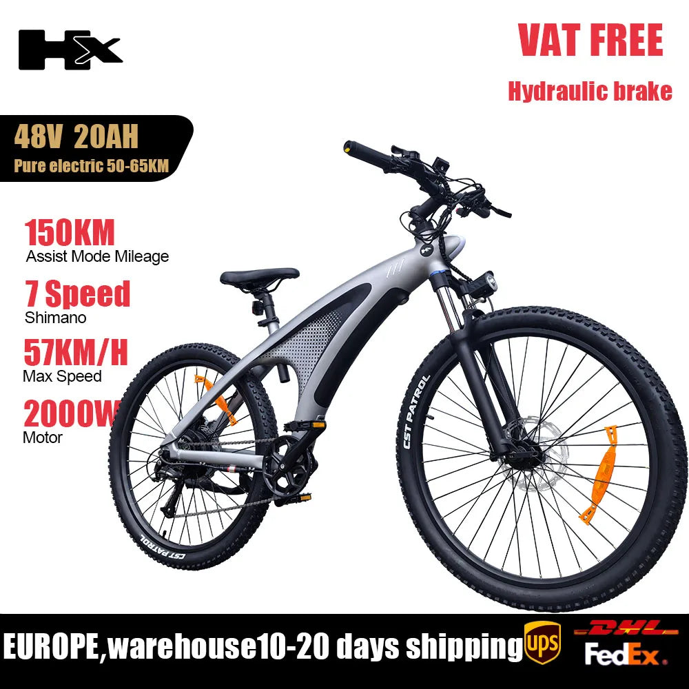 Huanci HX Q5 2000W Electric Mountain Ebike Removable Battery 57KMH