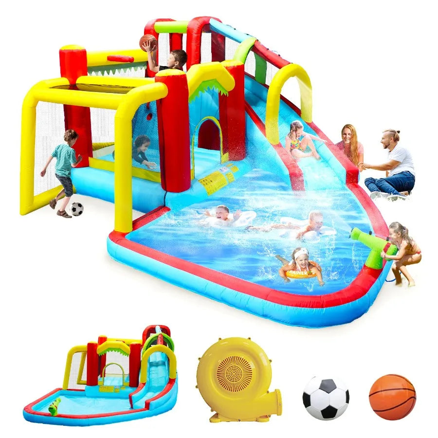 Guangdong 7 In 1 Inflatable Water Slide Park Splash Pool