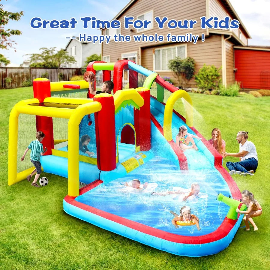 Guangdong 7 In 1 Inflatable Water Slide Park Splash Pool