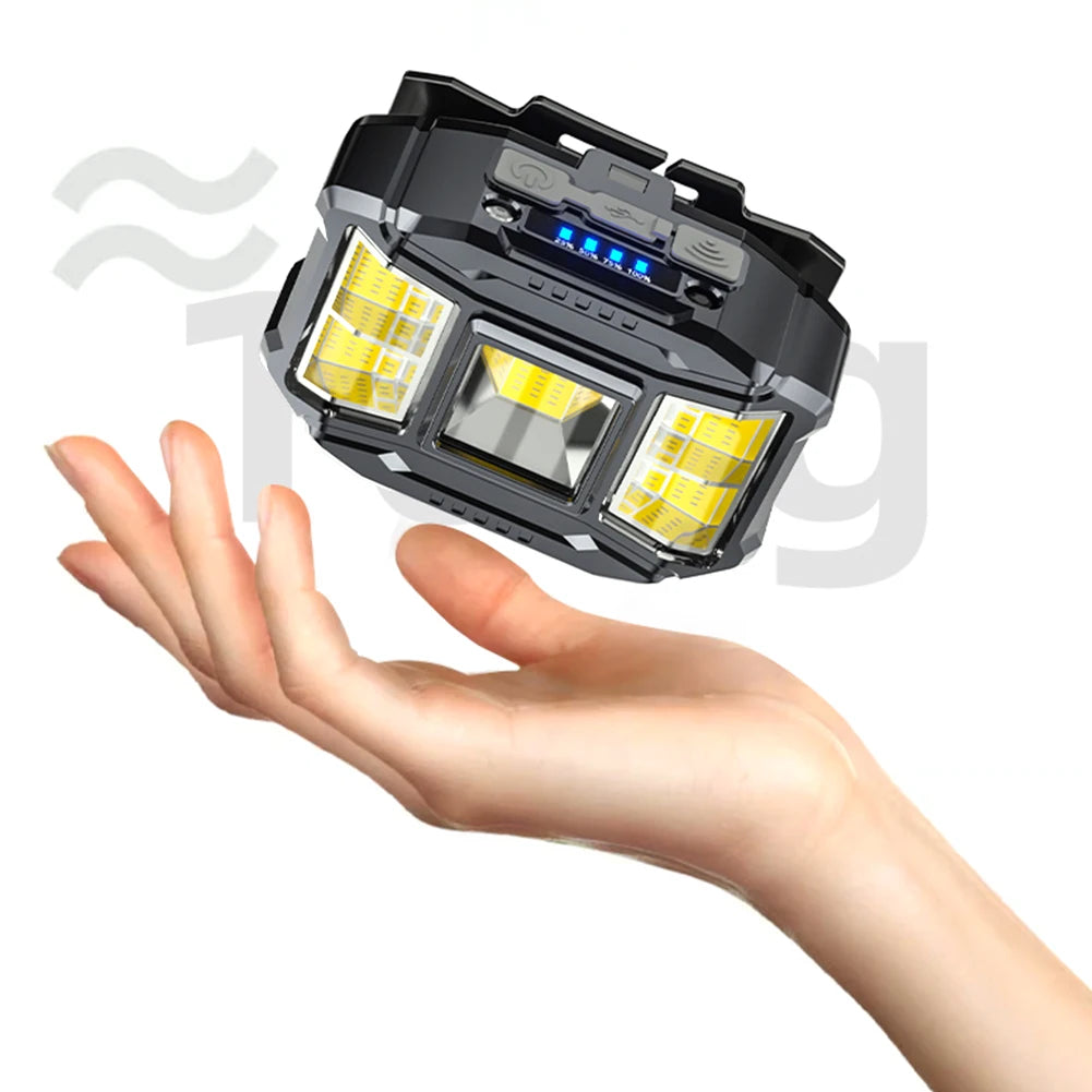 VAKIND COB LED Headlamp With Motion Sensor USB Rechargeable