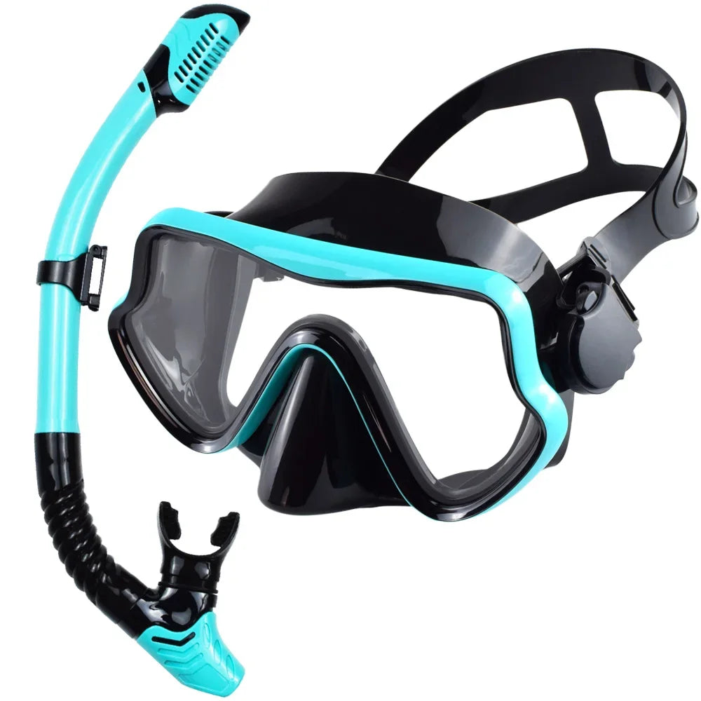 JoyMaySun Scuba Mask Snorkel Set Panoramic Tempered Glass