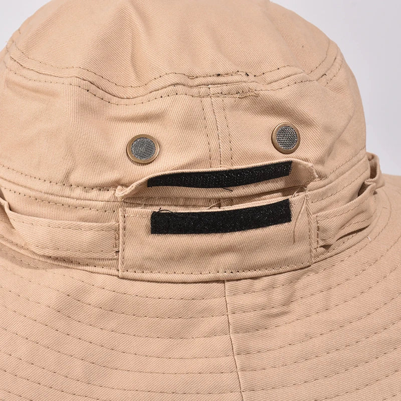 Zhejiang Cotton Solid Bucket Hat With Small Pocket Unisex Cap