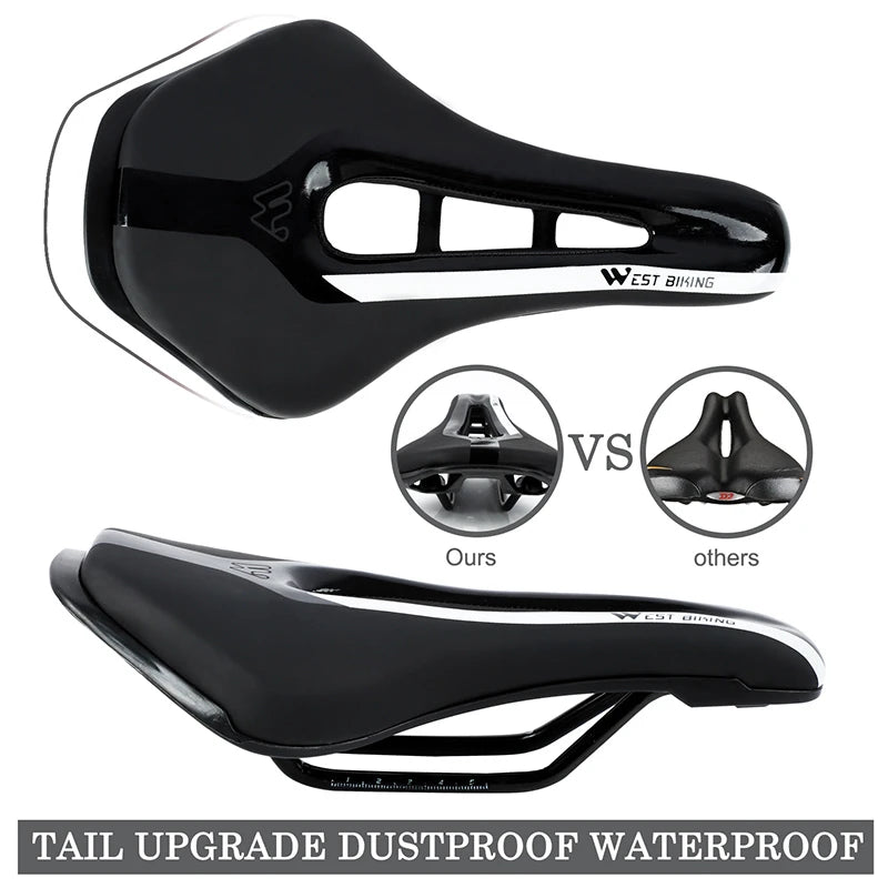 West Biking Road Bike Gel Saddle PU Leather Cushion Ultralight