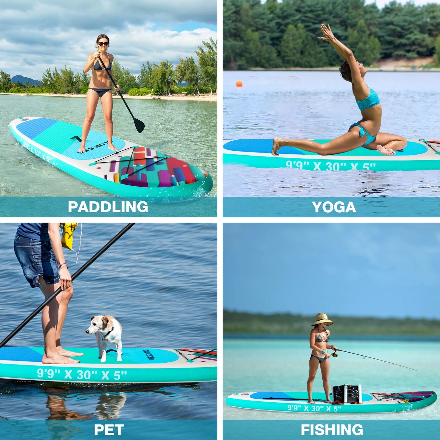 CADALENE Inflatable Stand Up Paddle Board for Adults EVA Deck